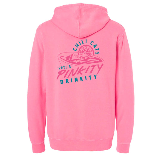 Pete's Pinkity Drinkity Chili Cats vintage washed hoodie