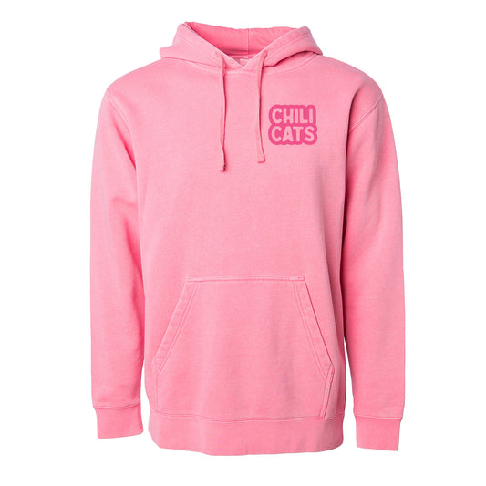 Pete's Pinkity Drinkity Chili Cats vintage washed hoodie