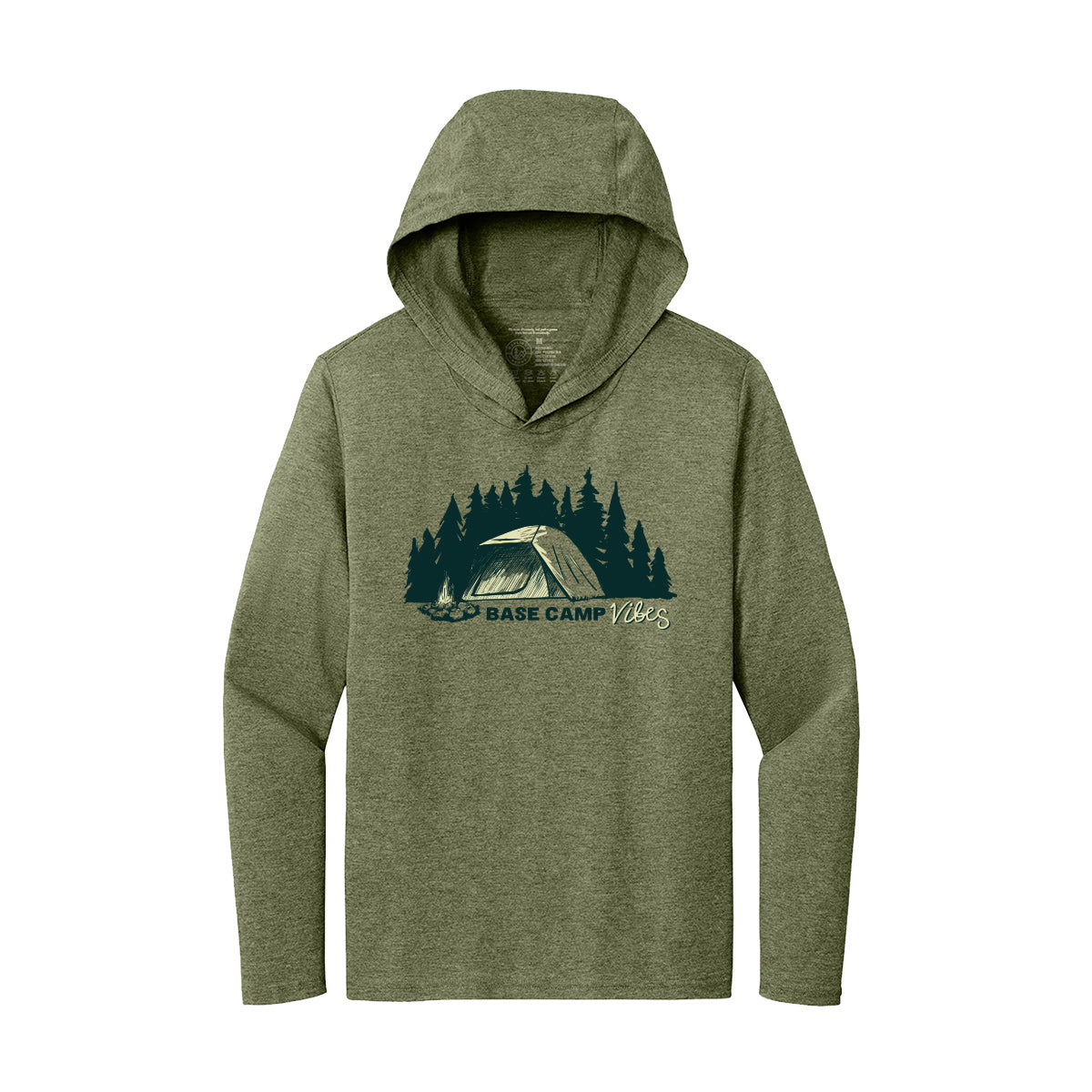 Base Camp Vibes, hooded long sleeve triblend