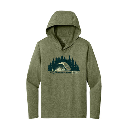 Base Camp Vibes, hooded long sleeve triblend