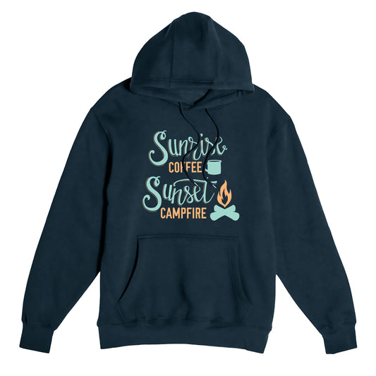 Sunrise Coffee, Sunset Campfire Fleece Pullover