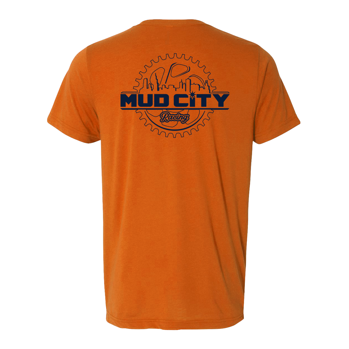Adult Mud City Racing Tee (solid orange)