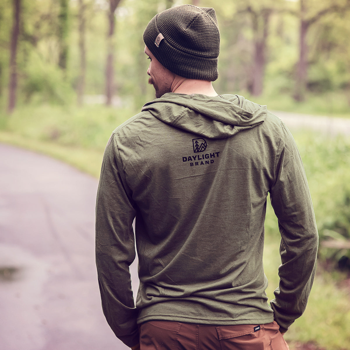 Base Camp Vibes, hooded long sleeve triblend