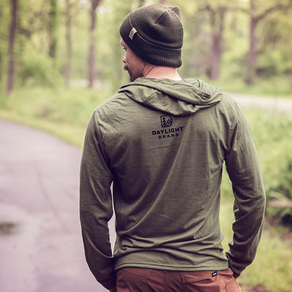 Base Camp Vibes, hooded long sleeve triblend